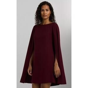NWT Lauren Ralph Lauren Purple Cape Georgette Cocktail Dress Women's size 8